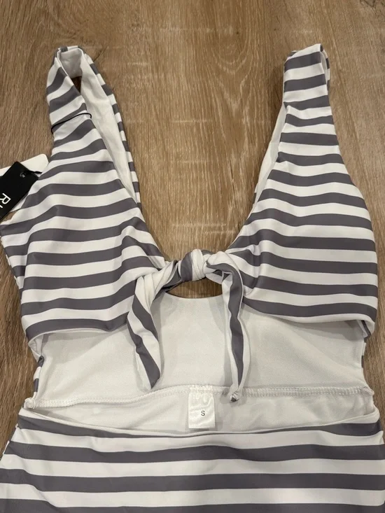 NWT! Striped One-Piece Swimsuit - Picture 2 of 4